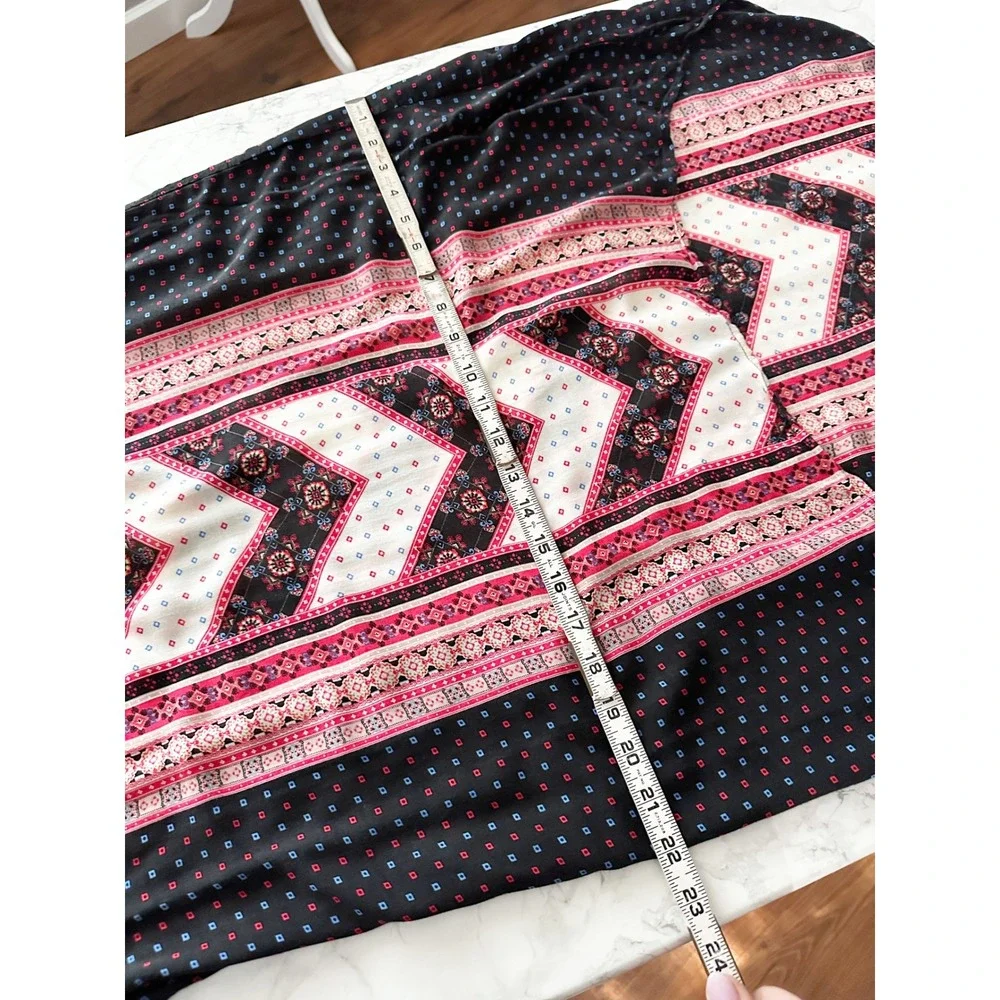 Free People Peace Maker‎ Long Sleeve Geometric Black Dress Women's Size Medium